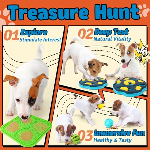 Forfon 9 Pack All-Around Dog Puzzle Toy Set -Mentally Stimulating Dog Enrichment Toys for Small to Medium Smart Dogs, Includes Dog Lick Mat with Suction Cups