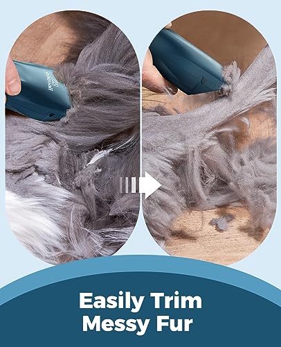 oneisall Pet Clipper for Cat Matted Hair, Pet Shaver for Cats Quiet Pet Clippers Waterproof Cordless Cat Clippers for Matted Long Hair with Storage Bag (Green)