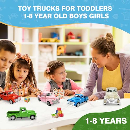 Little Blue Truck Toy for Toddlers 2 3 4 5 6 7 8 Year Old Boys Girls,1:32 Alloy Toddlers Car Toy Driveable,Car Door Can Open,Toy Trucks for Kids Easter Christmas Birthday Gifts
