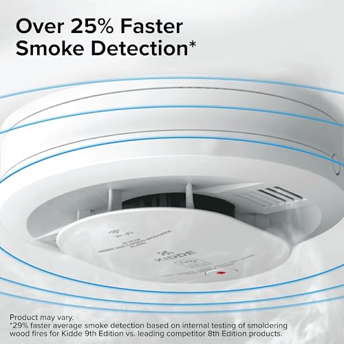 Kidde Smart Smoke and Carbon Monoxide Detector, Ring App Enabled for Real-Time Notifications, Wire-Free Interconnectivity, AA Battery Powered