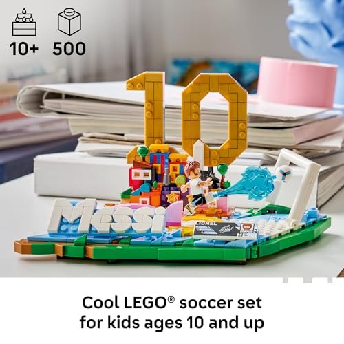 LEGO Editions Lionel Messi – Soccer Highlights - Building Set for Boys & Girls, Ages 10+ - Collectible Soccer Gift with Plaque - Kids Bedroom or Shelf Decor - 43011