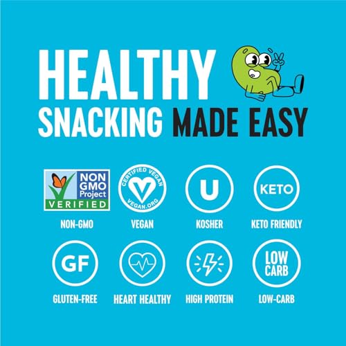The Only Bean Crunchy Roasted Edamame - Healthy Snacks for Adults and Kids (Variety Pack), Low Carb Keto Snack Food, Vegan Gluten Free High Protein Snacks (11g), Office Snack, 0.9oz 24 pack
