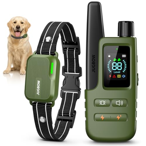 Dog Shock Collar - 4500FT Dog Training Collar with Remote, IPX8 Waterproof Electric Dog Collar with 4 Training Modes, Security Lock, Rechargeable eCollar for 10-120lbs Small Medium Large Dogs