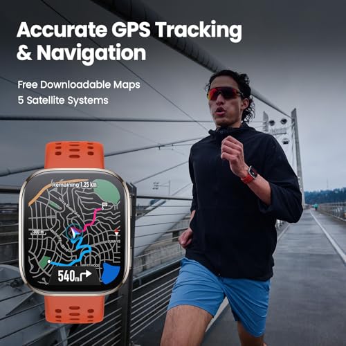 Amazfit Bip 6 Smart Watch 46mm, 14 Day Battery, 1.97" AMOLED Display, GPS & Free Maps, AI, Bluetooth Call & Text, Health, Fitness & Sleep Tracker, 140+ Workout Modes, 5 ATM Water-Resistance, Black