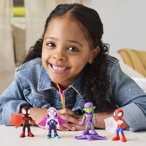 Marvel Spidey and His Amazing Friends Web-Slinging Adventure Set, 3-Inch-Scale (7.6 cm) Action Figure Set, Spider-Man Toys for Kids Ages 3+ ( Exclusive)