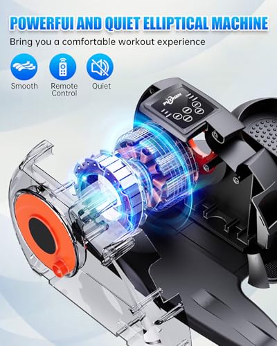 Putnen Under Desk Elliptical Machine, Electric Elliptical Leg Exerciser for Seniors with 12 Adjustable, Portable Quiet Elliptical Exercise Machine, Seated Pedal Exerciser with Remote Control