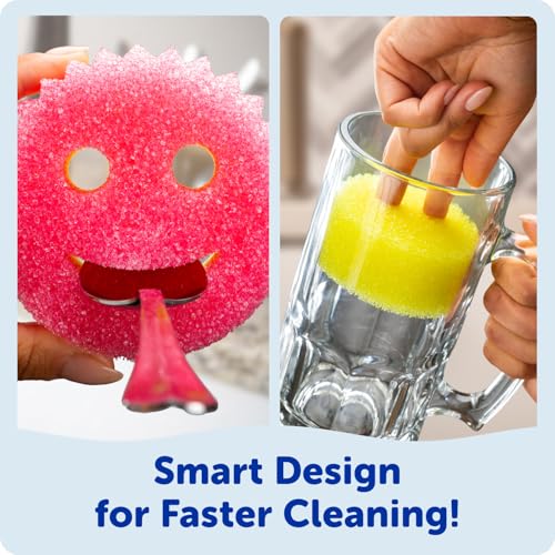 Scrub Daddy Original (4) + Scrub Mommy Kitchen Sponges (4) - Scratch-Free Dish Scrubber - Multipurpose Kitchen Cleaning Sponges - BPA Free Polymer Foam - Stain & Odor Resistant (8 Pack)