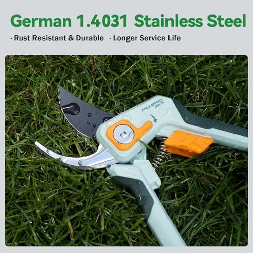 PrunePro Pruning Shears for Gardening Professional Bypass Hand Pruner Up to 1 Inch Cut Capacity Sharp Stainless Steel Blade Garden Scissors Plant Flower Garden Clipper 1 Pack