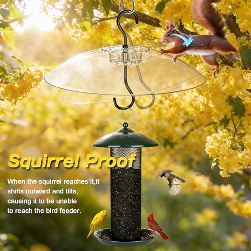 Gtongoko Baffles for Bird Feeders, 12 Inch One-Piece Cover for Rain Guard, Bird Feeder Squirrel Guard, Full Protection for Outdoors, Chew-Proof PC, Pack of 1, Transparent