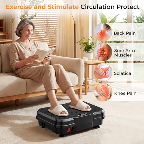 Vibration Plate Exercise Machine for Lymphatic Drainage, Vibration Platform for Weight Loss, 400 Lbs Capacity Shake Plate Full Body Workout Vibrate Fitness Platform for Home Women Men