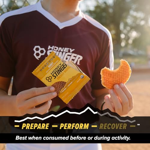 Honey Stinger Organic Honey Waffle, Energy Stroopwafel for Exercise, Endurance and Performance, Sports Nutrition for Home & Gym, Pre and Post Workout, 16.96 Ounces (Pack of 16)