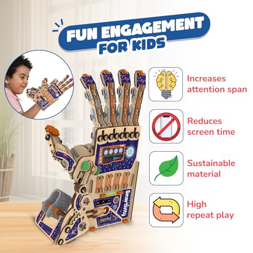 Smartivity DIY Robotic Mechanical Hand STEM Toy for Kids 8-14 Years Old | Parents Choice Award Winner I Birthday Gift for Kids | Engineering Kit for 8, 9, 10, 11, 12, 13, 14 Years Old Boys & Girls