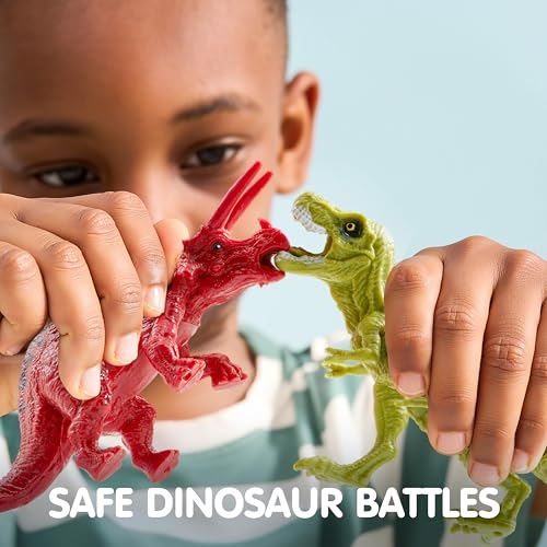 JOYIN Dinosaur Toys with Activity Play Mat & Storage Cage, 17 PCS Realistic Dinosaur Figures & Trees for Toddlers Kids Ages 3-5, Ideal for Boys and Girls Gift