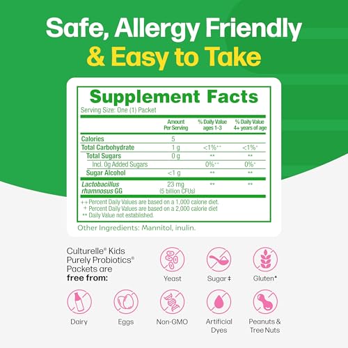 Culturelle Kids Daily Probiotic Packets for Kids, (Ages 3+) - 50 Count – From the #1 Pediatrician-Recommended Brand – Flavorless Daily Probiotics for Digestive Health & Immune Support