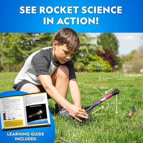 National Geographic Air Rocket Toy – Ultimate LED Rocket Launcher for Kids, Jump and Launch the Light Up, Air Powered, Foam Tipped Rockets up to 100 Feet