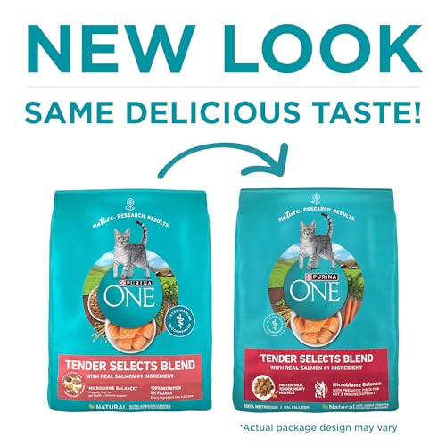 Purina ONE Natural Dry Cat Food, Tender Selects Blend With Real Salmon - 7 lb. Bag