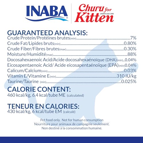 INABA Churu for Kittens, Lickable, Squeezable Creamy Purée Cat Treat with Green Tea Extract & Taurine, 0.5oz. Each Tube, 20 Tubes, Tuna & Chicken Variety