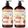 Everyone 3-in-1 Kids Soap, Body Wash, Bubble Bath, Shampoo, 32 Ounce (Pack of 2), Orange Squeeze, made with Essential Oils for Toddlers, Tweens and Teens