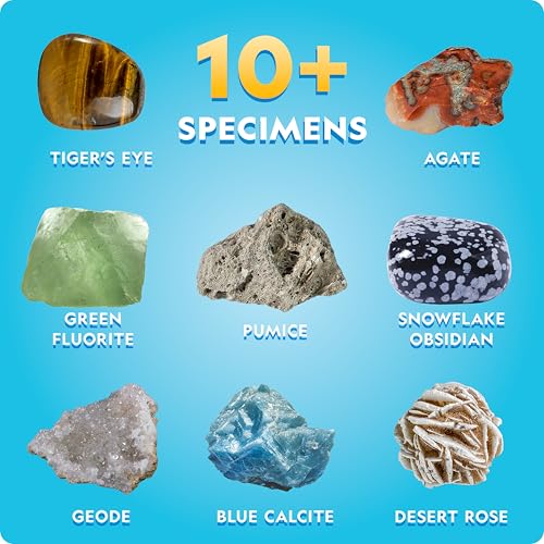 National Geographic Earth Science Kit – 100+ Science Experiments & Activities for Kids, Crystal Growing, Volcano Science Kit, Rock Collection, STEM Project Toy for Boys & Girls ( Exclusive)