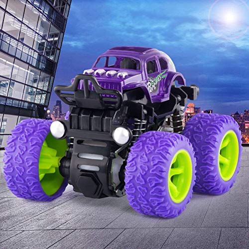 4 Pack Monster Trucks Toys for Boys 2 3 4 5 6 Year Old, Friction Powered Pull Back Car Toys for Toddlers Kids Ages 2-3-5-7, Best Birthday Christmas Party Gift for Boys and Toddlers