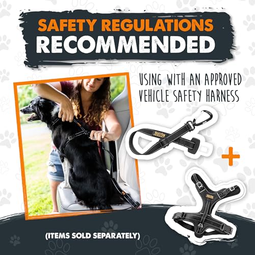 Mighty Paw Dog Seat Belt for Car - Safe Distraction Free Driving, Heavy-Duty Design with Aviation Grade Aluminum Carabiner, Adjustable Dog Seatbelt Harness for Small, Medium and Large Pets