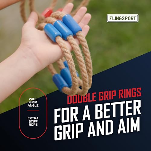 FLINGSPORT Ring Toss Game, Incl. 6 Rings, Case, Gifts for Kids, Outdoor Yard Games for Kids Adults & Family, Backyard Party Activities, Gifts for Teens, Boys & Girls Ages 8-12+ Years Old