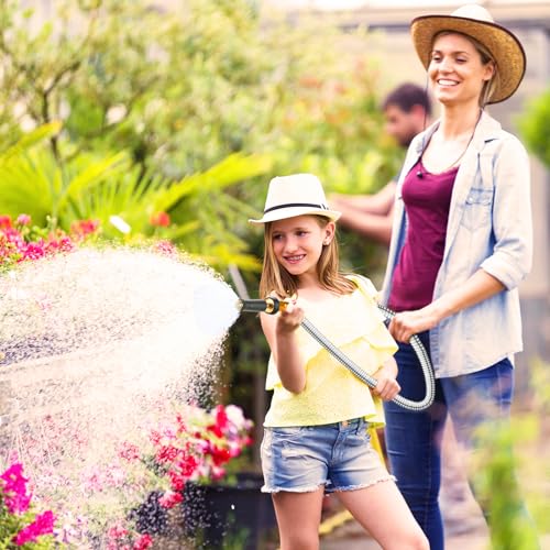 Rosy Earth Garden Hose 100 FT, Heavy Duty 304 Stainless Steel Flexible Water Hose, No-Kink, No Bite, Expandable Water Hose for Yard, RV, Car