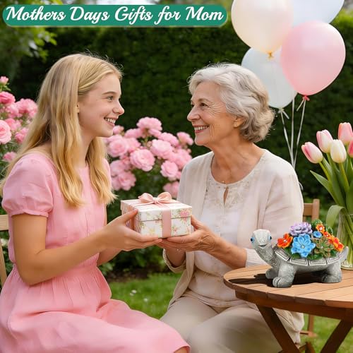 Linkax Mothers Day Gifts for Mom Grandma Wife Sister Nana from Daughter Son Husband, Birthday Gifts for Women Turtle Statues Solar Garden Decor for Outside Yard Outdoor Home Patio Decor