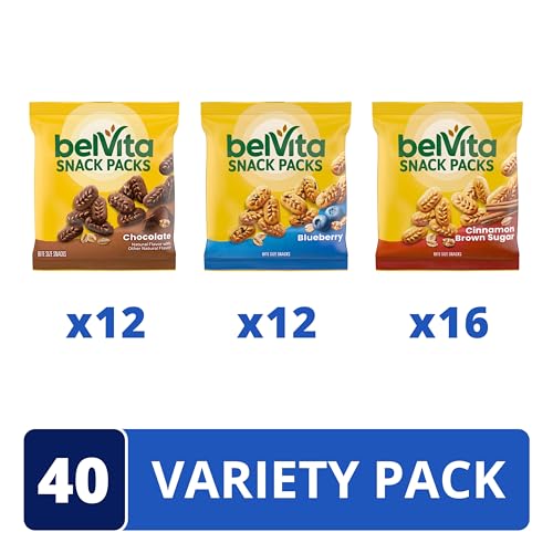 belVita Bites Breakfast Biscuits Variety Pack, 3 Flavors, Mother's Day, 40 Snack Packs