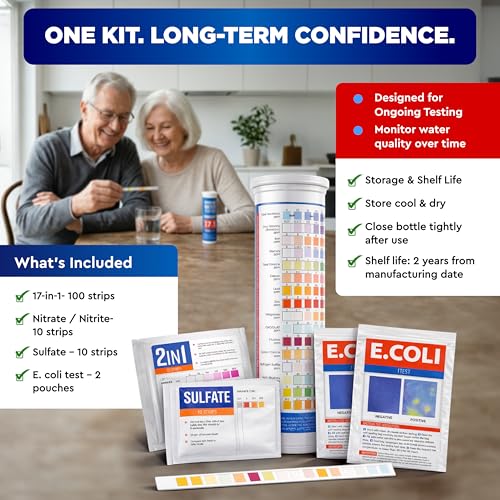 All-New 20 in 1 Drinking Water Testing Kit 120 Strips, Home Tap and Well Water Test Kit for Hardness, Lead, Iron, Copper, Chlorine, Fluoride