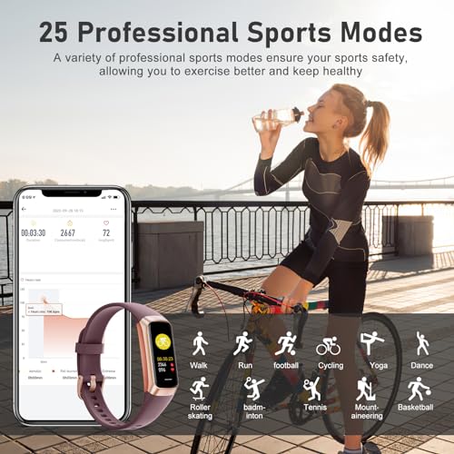 Fitness Tracker with Step Counter/Calories/Stopwatch, Activity Tracker, Health Tracker with Heart Rate Monitor, Sleep Tracker,1.10''AMOLED Touch Color Screen, Pedometer Watch for Women Men