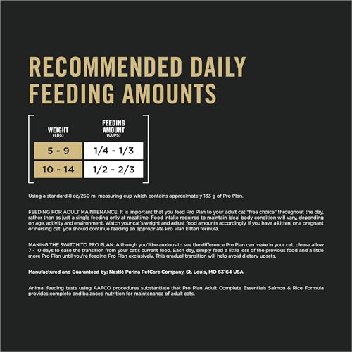 Purina Pro Plan High Protein Cat Food With Probiotics for Cats, Salmon and Rice Formula - 7 lb. Bag