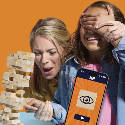 Official Hasbro Games Jenga Game | Digital Die for 6 More Ways to Play | Original Wood Block Game | Stacking Tower | Ages 6+ | 1+ Players | Party Games