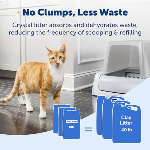 PetSafe ScoopFree 8 lb Bag Premium Crystal Cat Litter- Ultra-Absorbent Silica- Universal Litterbox Crystals - Non-Clumping Odor Control - Lavender Scent