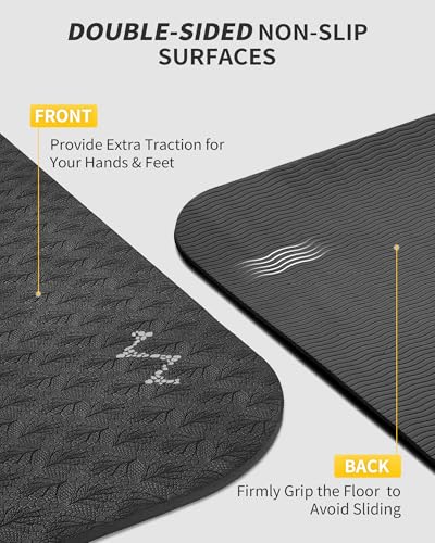CAMBIVO Yoga Mat 72" x 48" Large Workout Mat for Home Gym Flooring | 6mm-12mm (0.24"-0.48") Extra Thick Exercise Mat for Apartment Fitness | High-Density TPE Cushioning for Joint Protection