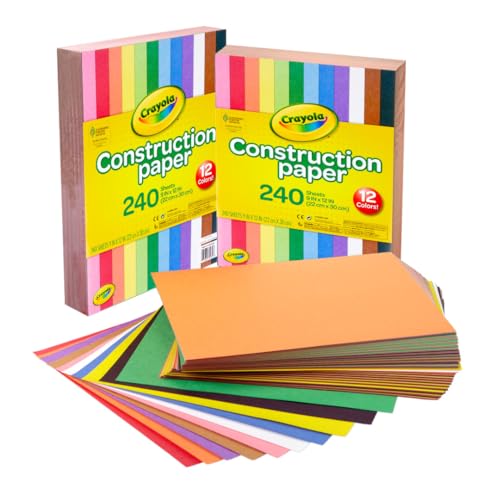 Crayola Construction Paper Bulk Pack (480 Sheets) – 10 Assorted Colors, 9x12, Classroom Arts & Crafts Supplies for Kids, Art Paper for School Projects