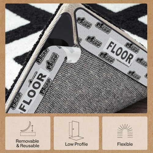 GORILLA GRIP® Rug Gripper Pads, Reusable Double-Sided Stickers Keep Area Rugs Corners Flat, Grips Hardwood, Tile and Laminate Floors, Renter Friendly, Holds Down Carpet in Place, Home Décor, 8 Pcs