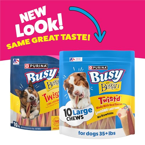 Purina Busy With Beggin' Dog Treats, Twist'd - 10 Count (Pack of 1)