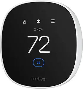 ecobee Smart Thermostat Essential - Energy Star Certified programmable Wi-Fi Thermostat - Works with Siri, Alexa, and Google Assistant