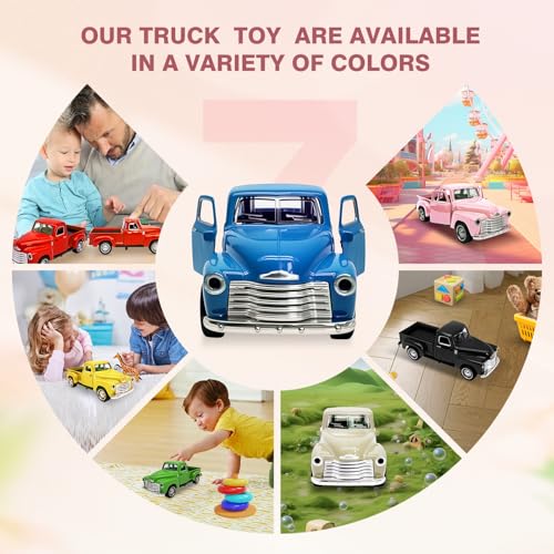 Little Blue Truck Toy for Toddlers 2 3 4 5 6 7 8 Year Old Boys Girls,1:32 Alloy Toddlers Car Toy Driveable,Car Door Can Open,Toy Trucks for Kids Easter Christmas Birthday Gifts