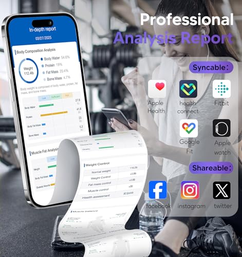 GE Smart Scale for Body Weight: 8-Electrode Digital Bathroom Scale for Weight Fat BMI Muscle Mass Full Body Composition Analyzer 50 Measurements Bluetooth Highly Accurate Weighing Machine 400lb Black