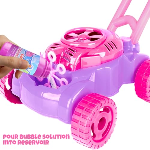 ArtCreativity Bubble Lawn Mower for Toddlers 1-3, Bubble Machine for 1-Year-Old Girl Gifts, Toddler Outdoor Toys for 2-Year-Old Girl Birthday Gift, Push Summer Gardening Toys for Toddlers Age 1 2 3 +