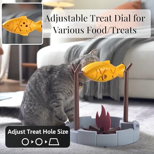 PetPals Cat Slow Feeder, Treat Dispenser - Interactive Cat Puzzle Toy for Small Pets & Kittens, Mental Stimulation Pet Food Feeding Toy, Dry Food Dispensing Cat Toy