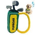 PUPROAR Golf Dog Toy, Funny Birthday Gift for Dogs, Squeaky Plush Rope Toy for Medium & Large Breeds