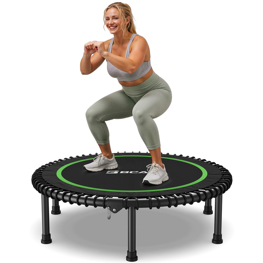 BCAN 450/550LBS Mini Rebounder Trampoline for Adults, 40"/48" Foldable Fitness Trampoline with Bungees, Quiet & Stable Exercise Trampoline Indoor/Home/Garden (BT2, Without Handle)