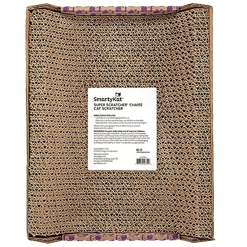 SmartyKat Super Scratcher Chaise Corrugated Cat Scratcher, Catnip Infusion Technology - Brown, One Size