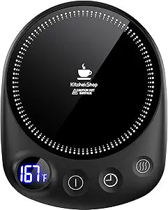 Coffee Mug Warmer - Fastest Heating & Highest Temperature, Coffee Cup Warmer for Desk Auto Shut Off, 4 Temp Settings & 1-12H Timer, Smart Electric Beverage Warmer for Coffee, Tea (Black)
