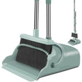 Upgrade Broom and Dustpan Set, Large Size and with Long Handle, Upright,Ideal for Indoor Outdoor Garage Kitchen Room Office Lobby Use (Green)