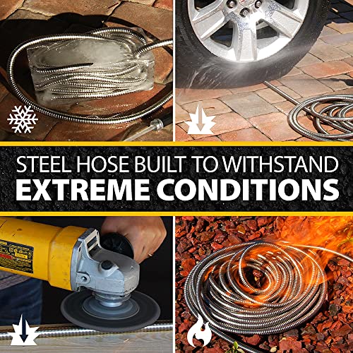 BIONIC STEEL 75 Ft Garden Hose 304 Stainless Steel, 75 Ft Water Hose, Super Tough & Flexible Metal Hose, Lightweight, Crush Resistant Fittings, Kink & Tangle Free, Rust Proof, Easy to Use & Store