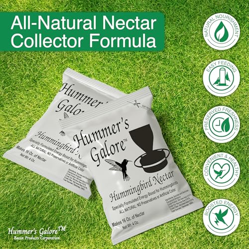 Hummer's Galore Hummingbird Food, Ready-to-Mix Hummingbird Nectar, All-Natural Nectar Collector Formula, No Preservatives or Dyes, Makes 192 oz (Pack of 3)